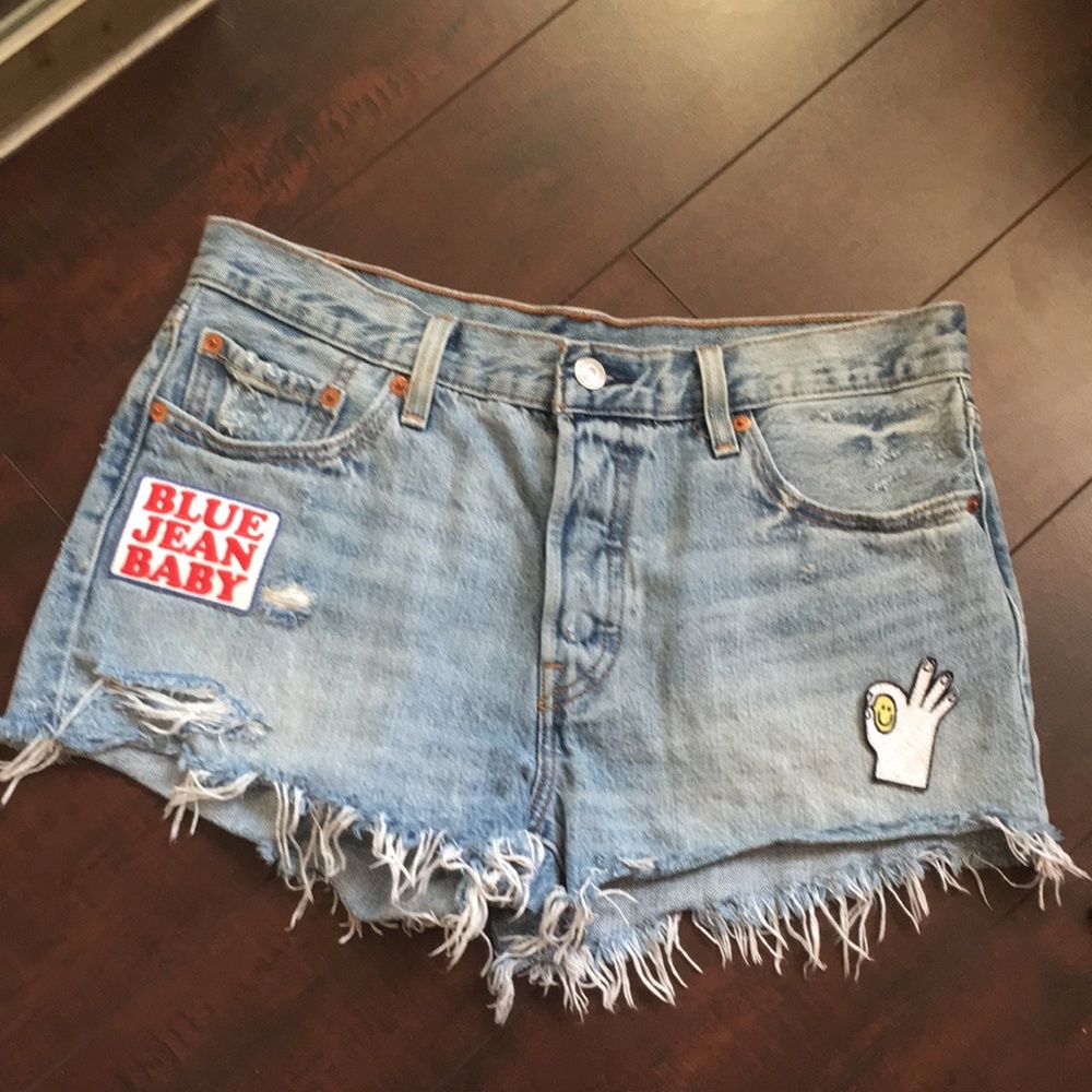 Levi’s 501 Patches Distressed Shorts